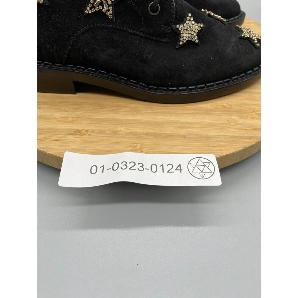 Coach Watts Star Boots Black Sued Side Zip Western Rhinestones G2313 Womens 5 B - Picture 13 of 13